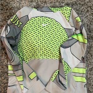 Nike Neon Yellow and Gray Long Sleeve Shirt
